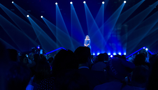 Publikbild från tidigare delfinal när Melodifestivalen gästat Örnsköldsvik