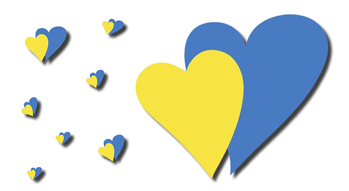 Hjärtan i gult och blått - Ukrainas och Sveriges färger