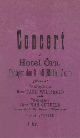 Affisch om en konsert